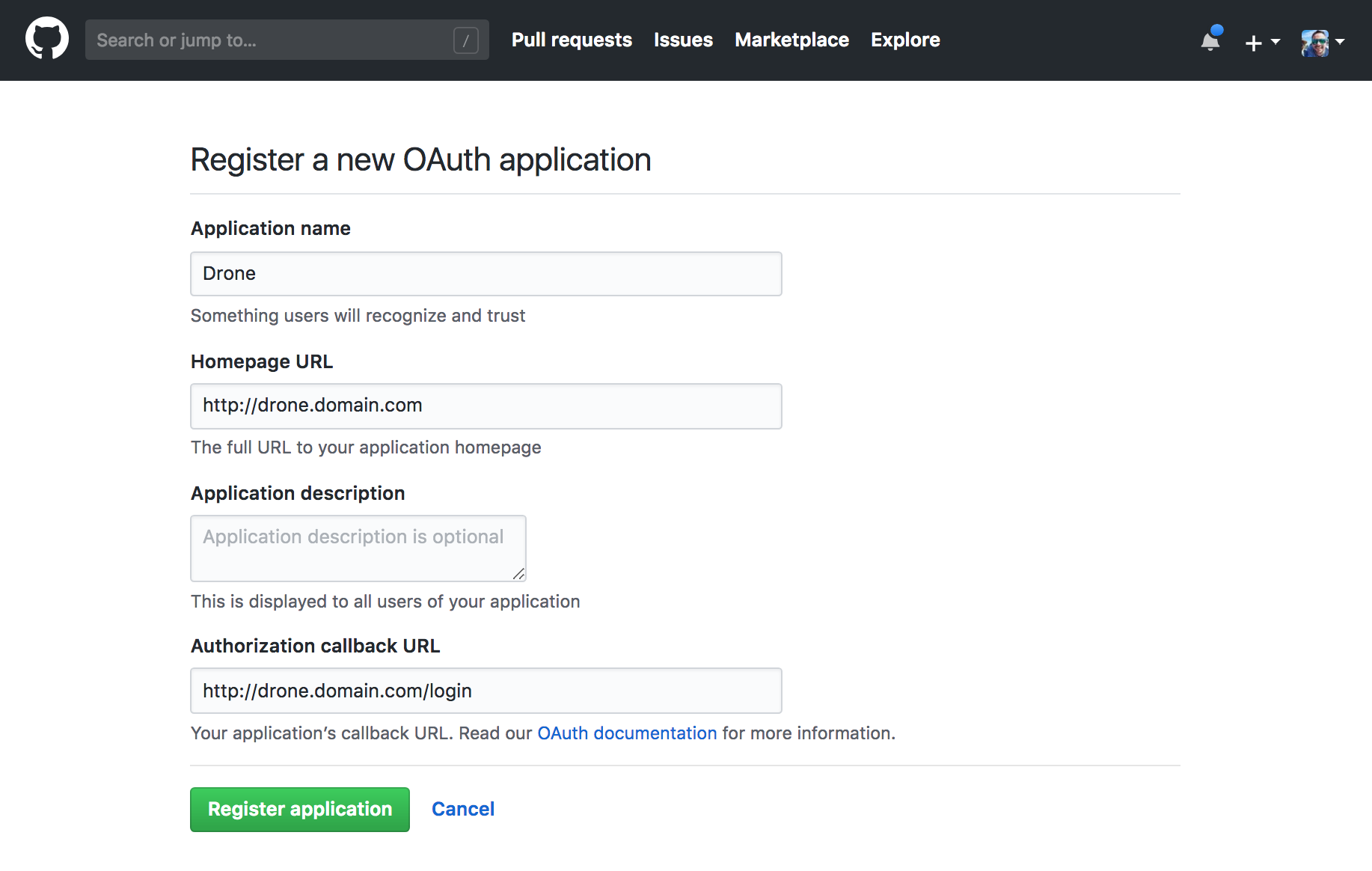 Github Application Creation