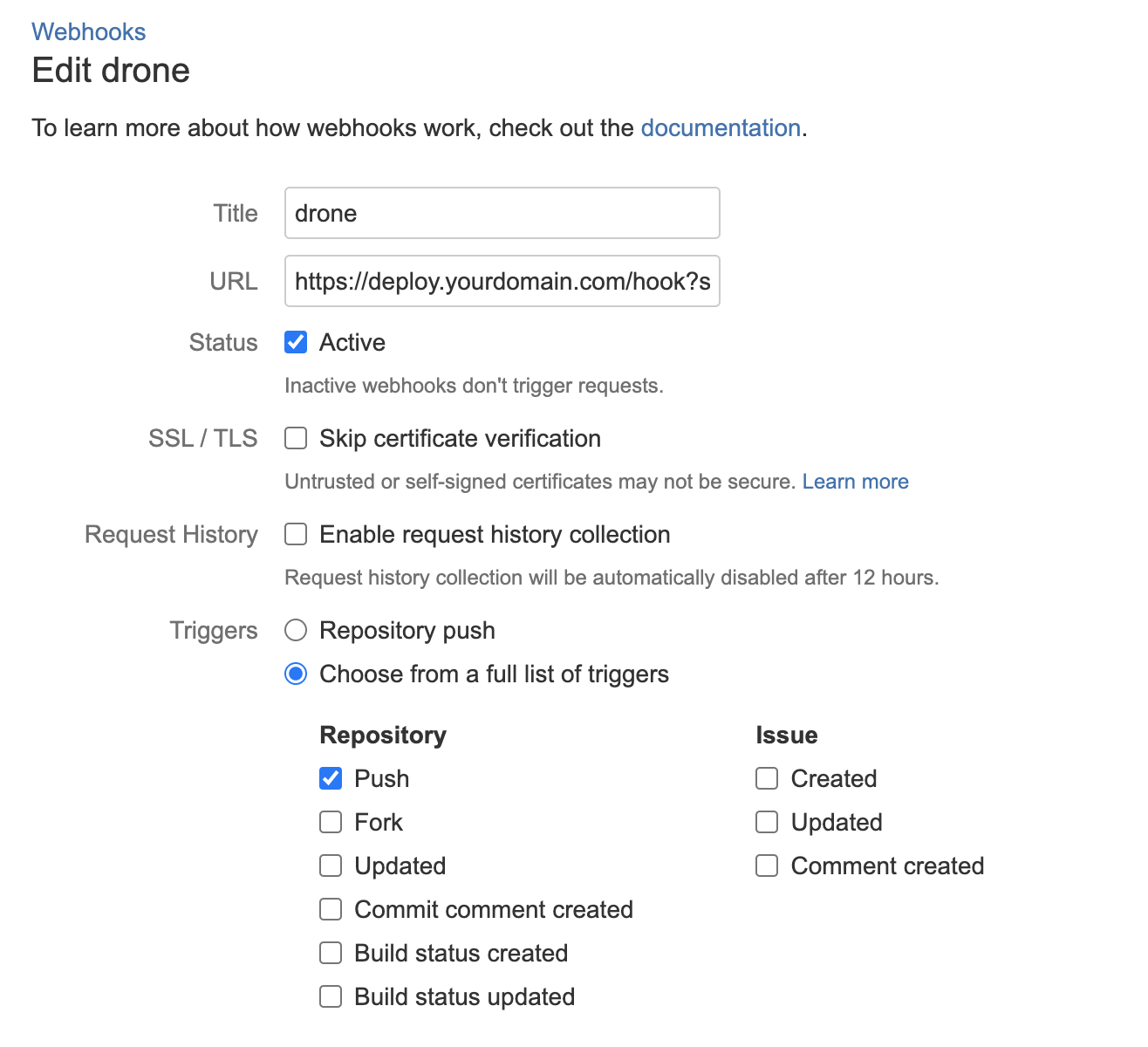 Webhook Settings